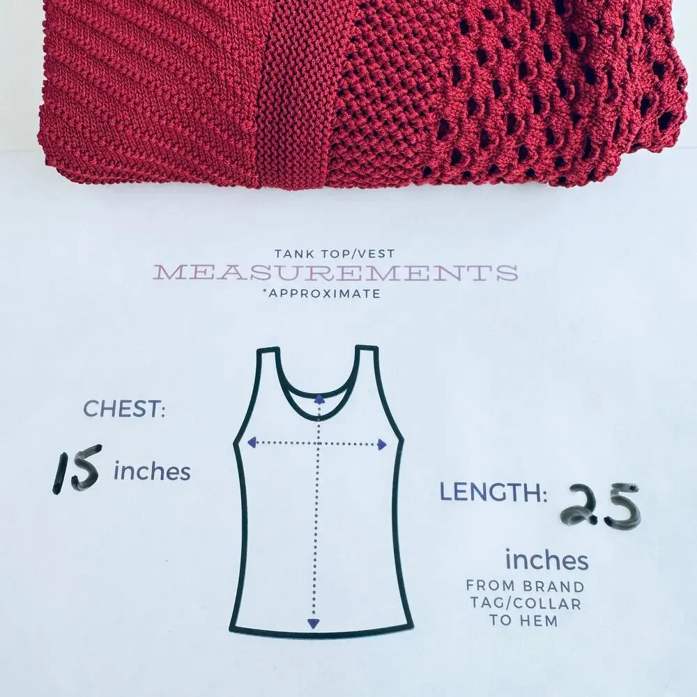 Ted Baker Womens Abrin Racerback Tank Sleeveless Sweater Size 6 Crochet Dark Red